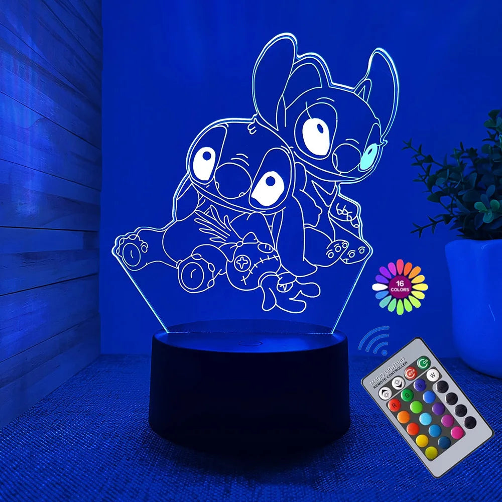 Adorable Stitch 3D Night Lamp – Bring Your Favorite Character to Light!