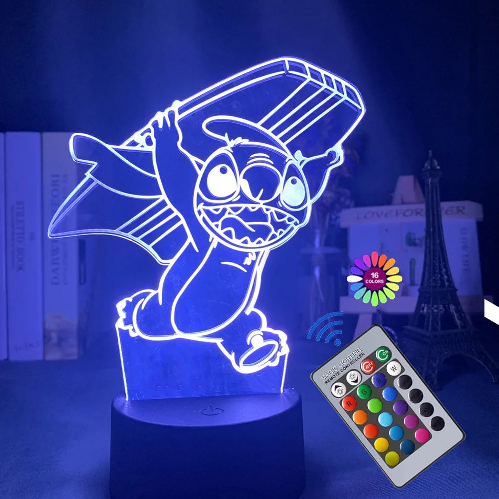 Adorable Stitch 3D Night Lamp – Bring Your Favorite Character to Light!