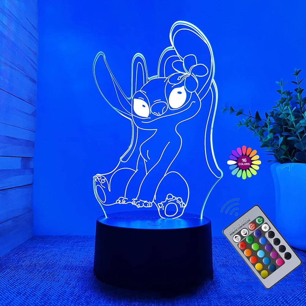 Adorable Stitch 3D Night Lamp – Bring Your Favorite Character to Light!