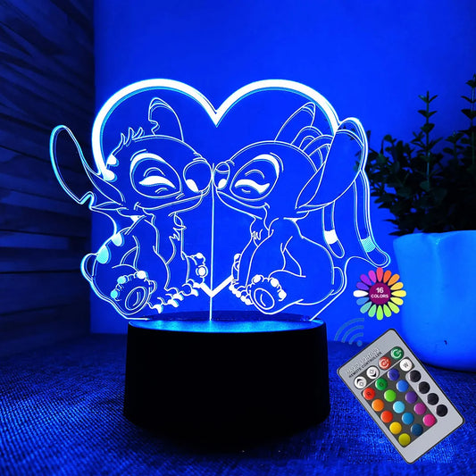 Adorable Stitch 3D Night Lamp – Bring Your Favorite Character to Light!