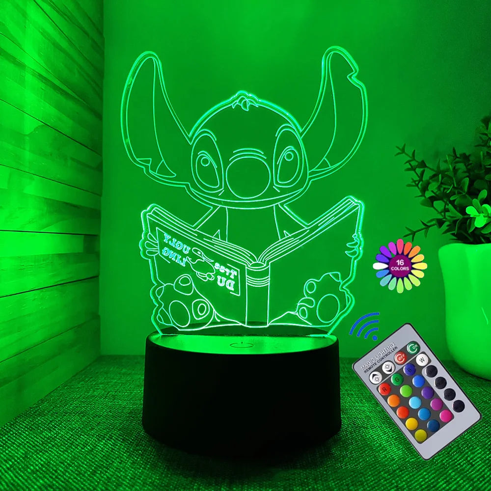 Adorable Stitch 3D Night Lamp – Bring Your Favorite Character to Light!